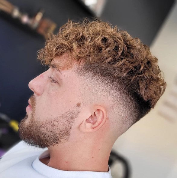 Curly hair fade haircut