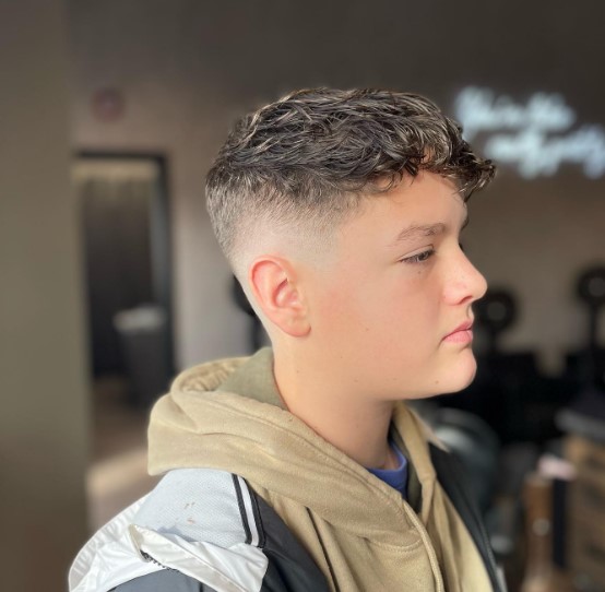 Curly hair fade haircut